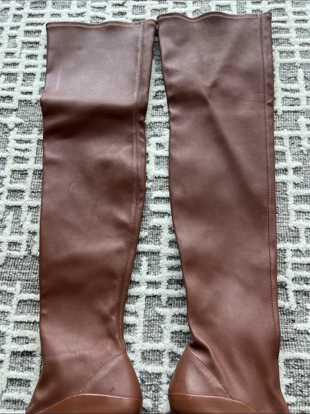 New (NWOB) Reiss Caia Over The Knee Leather Boots in Tan Size 38